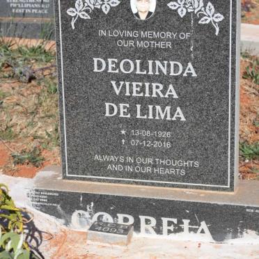CORREIA Deolinda Vieira De Lima 1926-2016