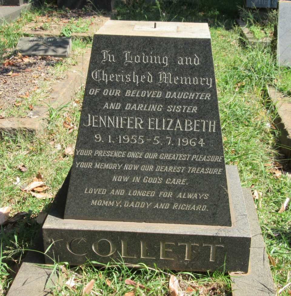 COLLETT Jennifer Elizabeth 1955-1964