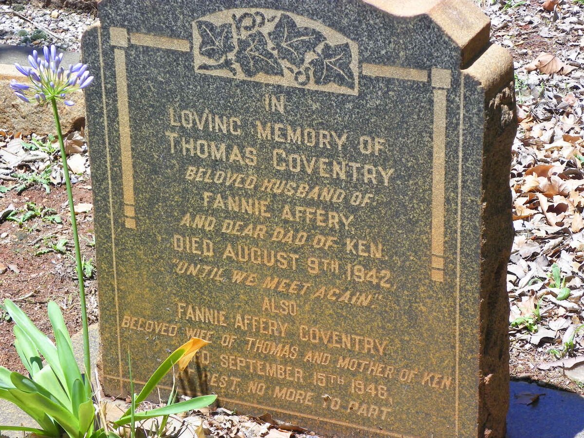 COVENTRY Thomas -1942 &amp; Fannie Affery -1946