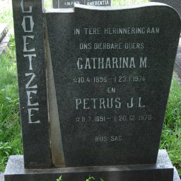 COETZEE Petrus J.L. 1891-1976 &amp; Catharina M. 1896-1974