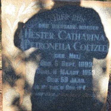 COETZEE Hester Catharina Petronella nee NEL 1893-1953