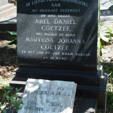 COETZEE Abel Daniel 1918-1968 &amp; Marthina Johanna 1919-1989