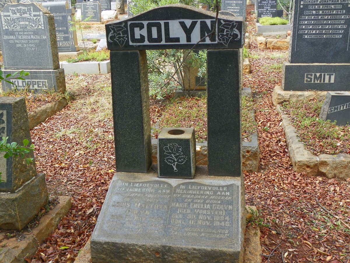 COLYN Louis Matthys 1888-1944 &amp; Marie Amelia VORSTER 1894-1946