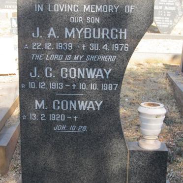 CONWAY J.C. 1913-1987 &amp; M. 1920- :: CONWAY J.A. Myburgh 1939-1976