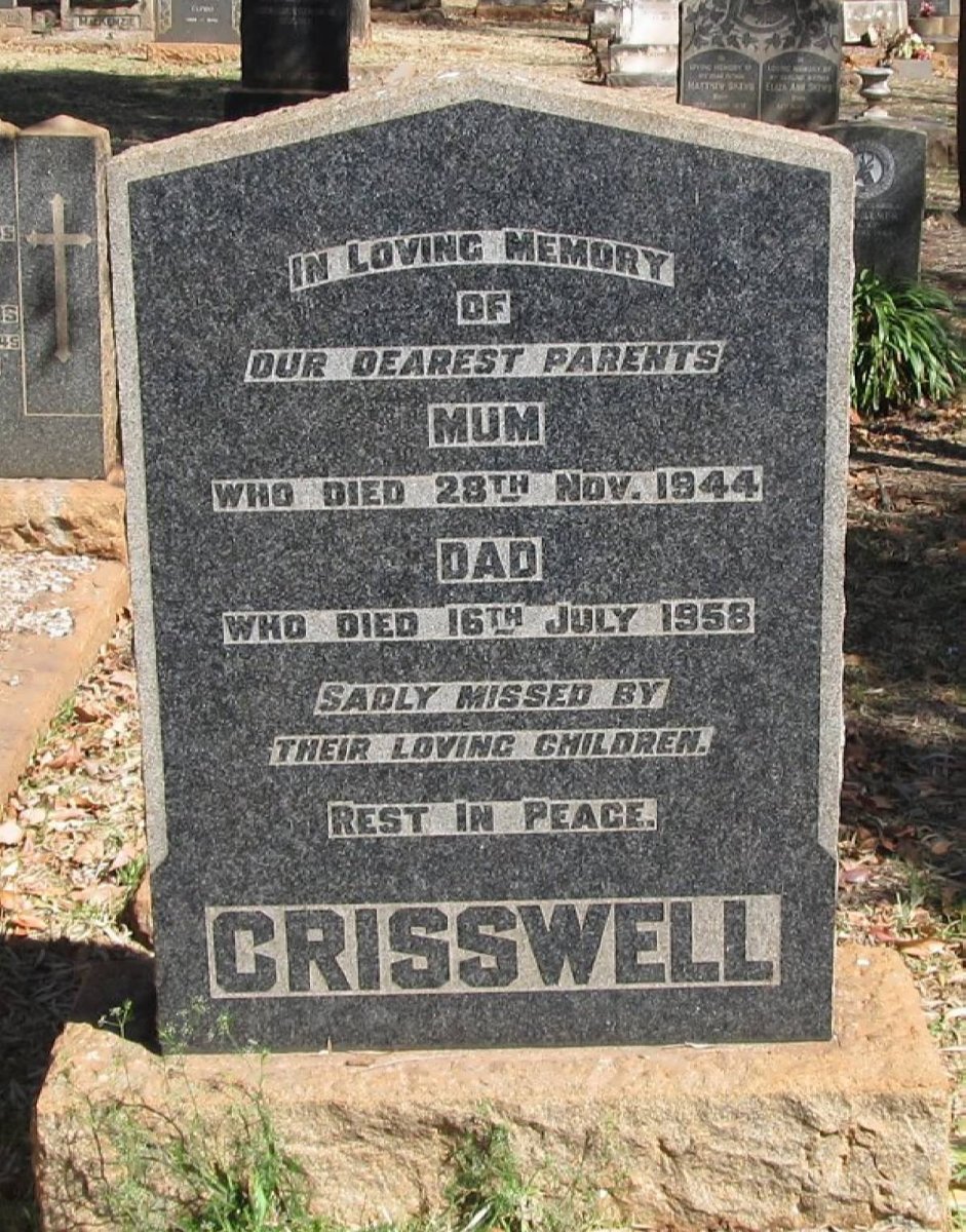 CRISSWELL -1958 &amp; -1944