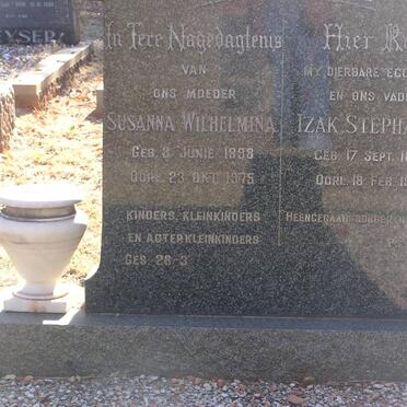 CRONJE Izak Stephanus 1894-1963 & Susanna Wilhelmina 1898-1975