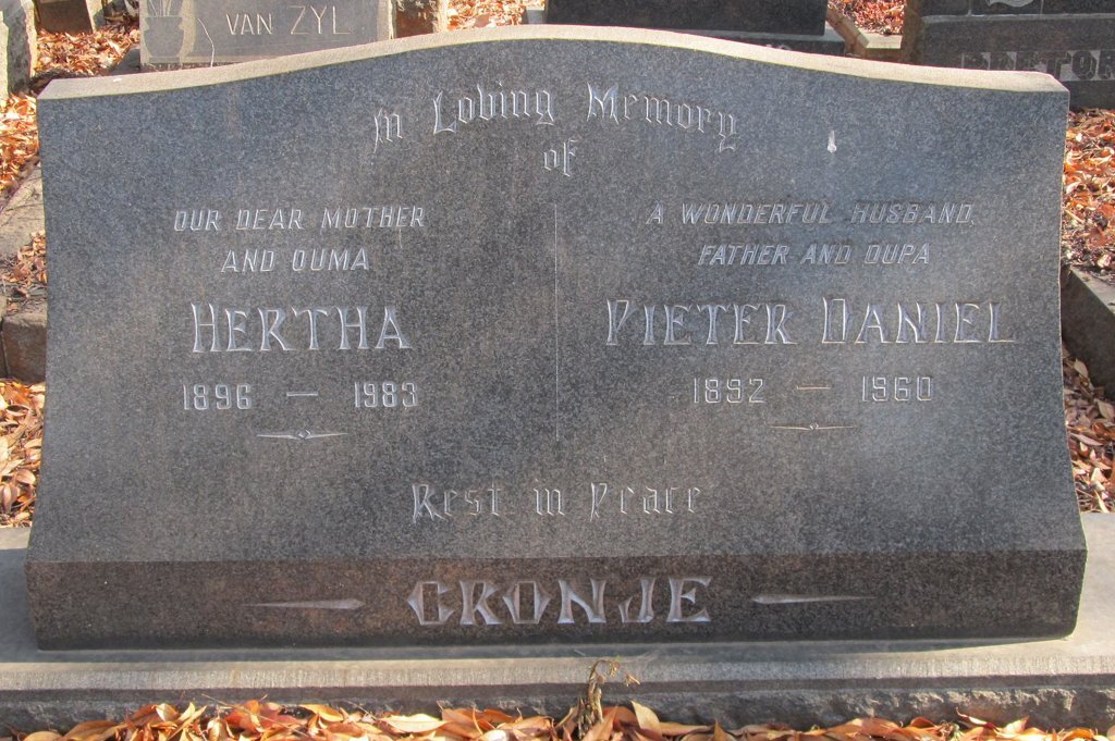 CRONJE Pieter Daniel 1892-1960 &amp; Hertha 1896-1983