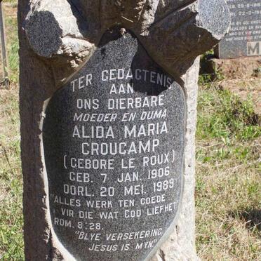 CROUCAMP Alida Maria nee LE ROUX 1906-1989
