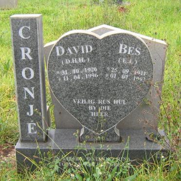 CRONJE D.H.H. 1926-1996 &amp; E.J. 1911-1993