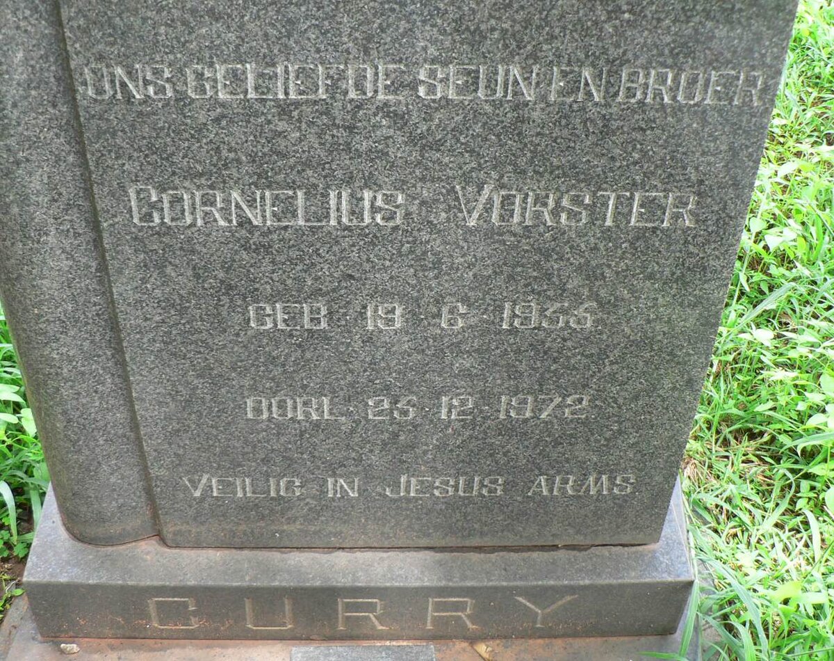 CURRY Cornelius Vorster 1955-1972