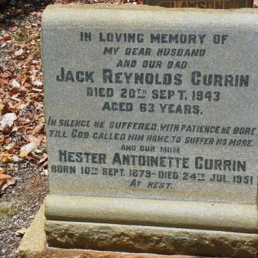 CURRIN Jack Reynolds -1943 &amp; Hester Antionette 1879-1951 :: INGLE Howard Brian 1946-1997