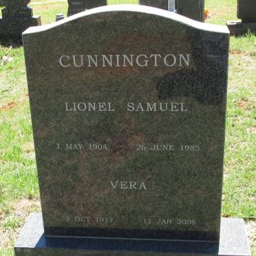 CUNNINGTON Lionel Samuel 1904-1985 &amp; Vera 1912-2005