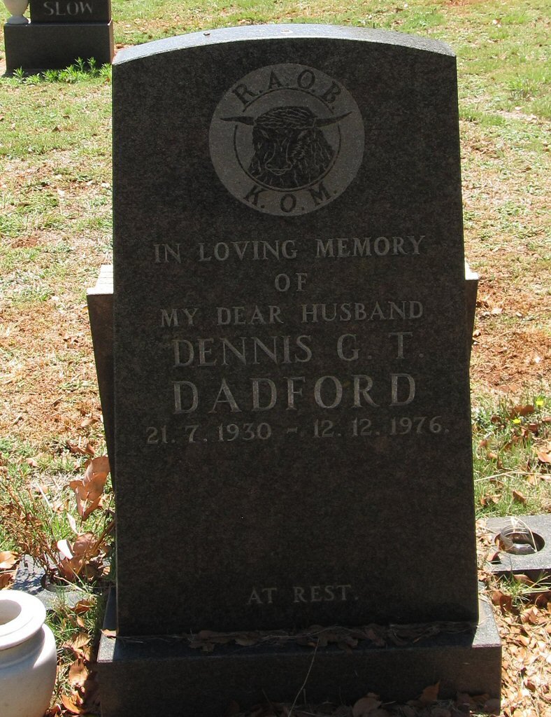DADFORD Dennis G.T. 1930-1976