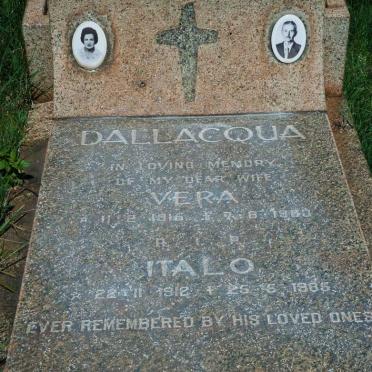 DALLACQUA Italo 1912-1985 &amp; Vera 1915-1980