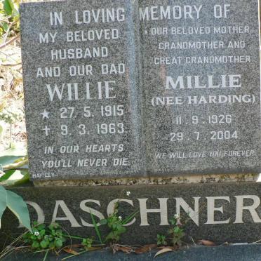 DASCHNER Willie 1915-1963 &amp; Millie HARDING 1926-2004