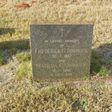 DIMMOCK Frederick G. -1957 &amp; Matilda C. -1966