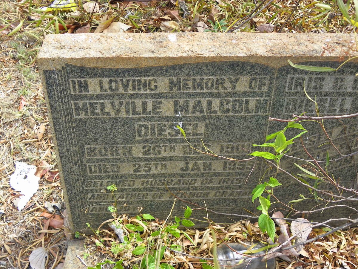 DIESEL Melville Malcolm 1901-1955 &amp; Iris G.L. 1902-1973