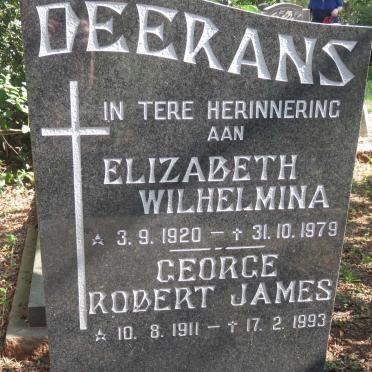 DEERANS George Robert James 1911-1993 &amp; Elizabeth Wilhelmina 1920-1979