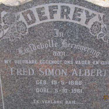 DEFREY Fred Simon Albert 1888-1961