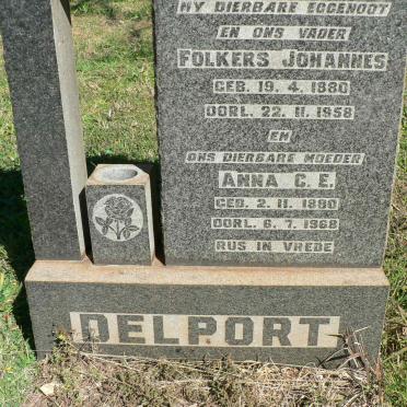 DELPORT Folkers Johannes 1880-1958 &amp; Anna C.E. 1880-1968