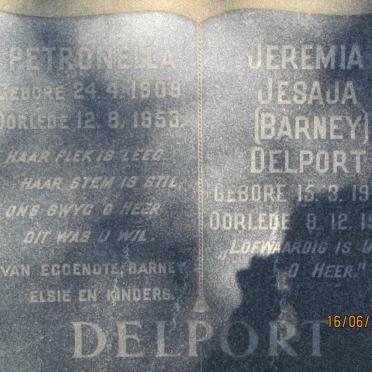 DELPORT Jeremia Jesaja 1913-1956 &amp; Petronella 1909-1953