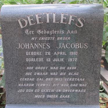 DEETLEFS Johannes Jacobus 1910-1972