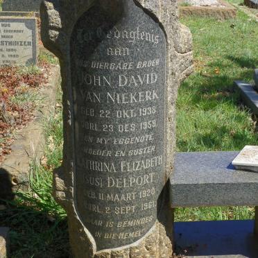 DELPORT Kathrina Elizabeth 1920-1961 :: VAN NIEKERK John David 1938-1959