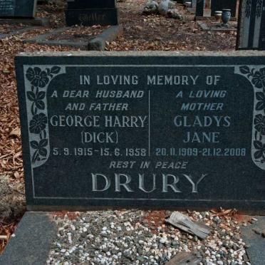 DRURY George Harry 1915-1958 &amp; Gladys Jane 1909-2008