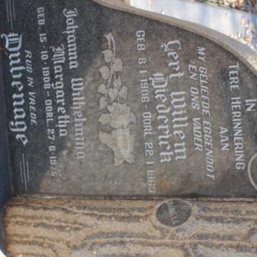 DUVENAGE Gert Willem Diederick 1906-1963 &amp; Johanna Wilhelmina Margaretha 1908-1975