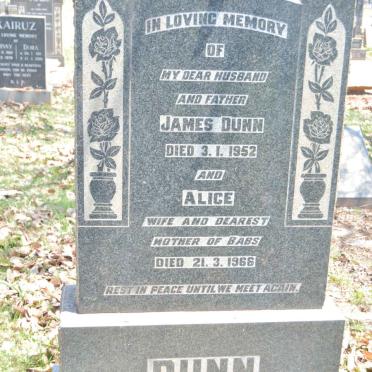 DUNN James -1952 &amp; Alice -1966
