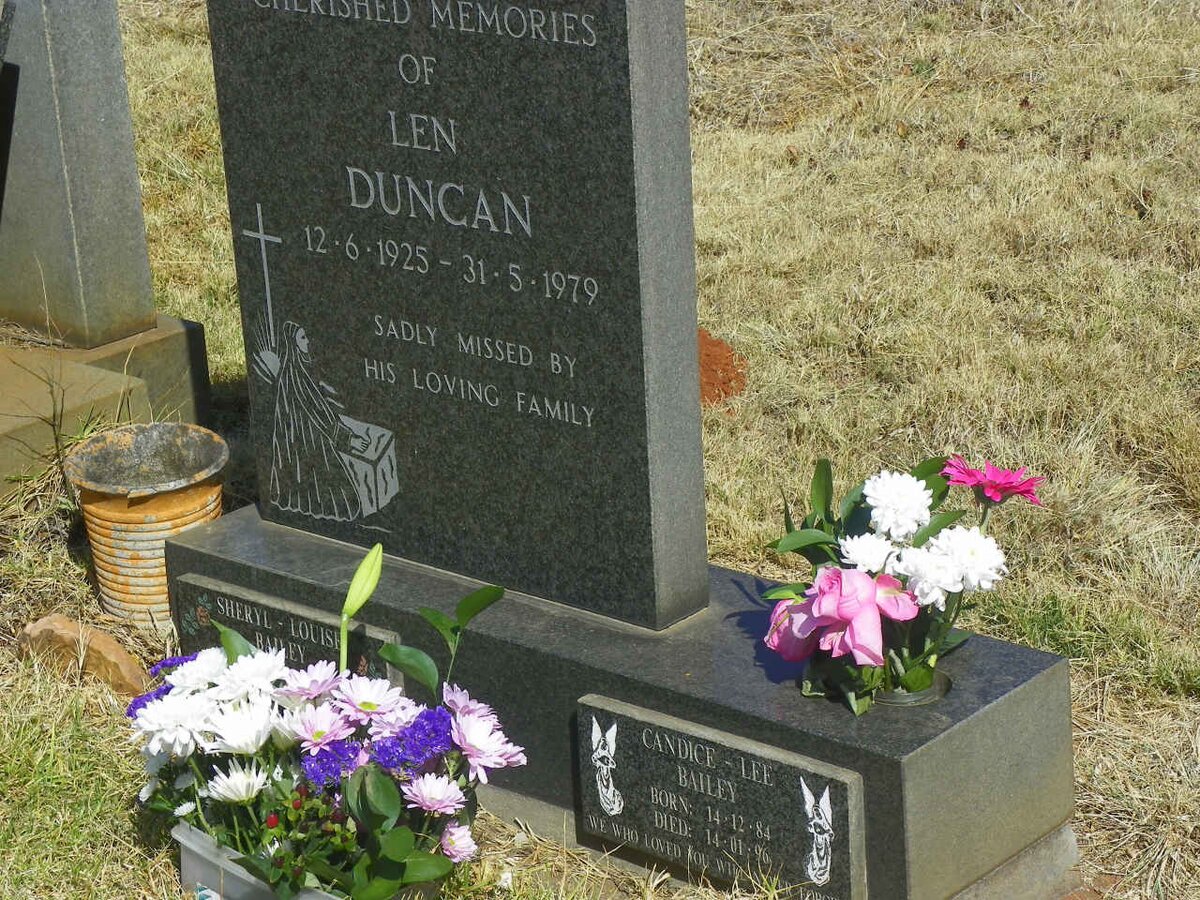 DUNCAN Len 1925-1979 :: BAILEY Sheryl-Louise 1958-1996 :: BAILEY Candice-Lee 1984-1996