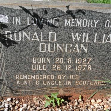 DUNCAN Ronald William 1927-1978