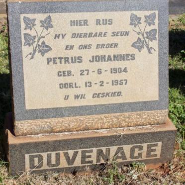 DUVENAGE Petrus Johannes 1904-1957