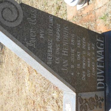 DUVENAGE Jan Hendrik 1916-1967