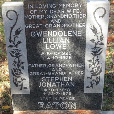 EATON Stephen Jonathan 1910-1979 &amp; Gwendolene Lillian Lowe 1925-1976
