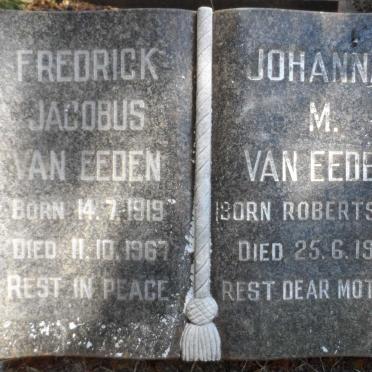 EEDEN Fredrick Jacobus, van 1919-1967 &amp; Johanna M. ROBERTSON -1969