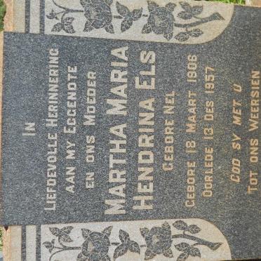 ELS Martha Maria Hendrina nee NEL 1906-1957