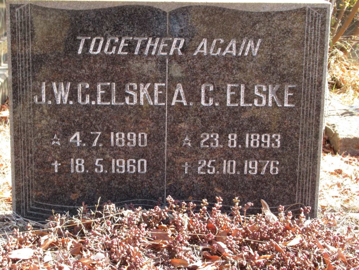 ELSKE J.W.G. 1890-1960 &amp; A.C. 1893-1976