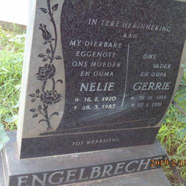 ENGELBRECHT Gerrie 1919-1991 &amp; Nelie 1920-1985