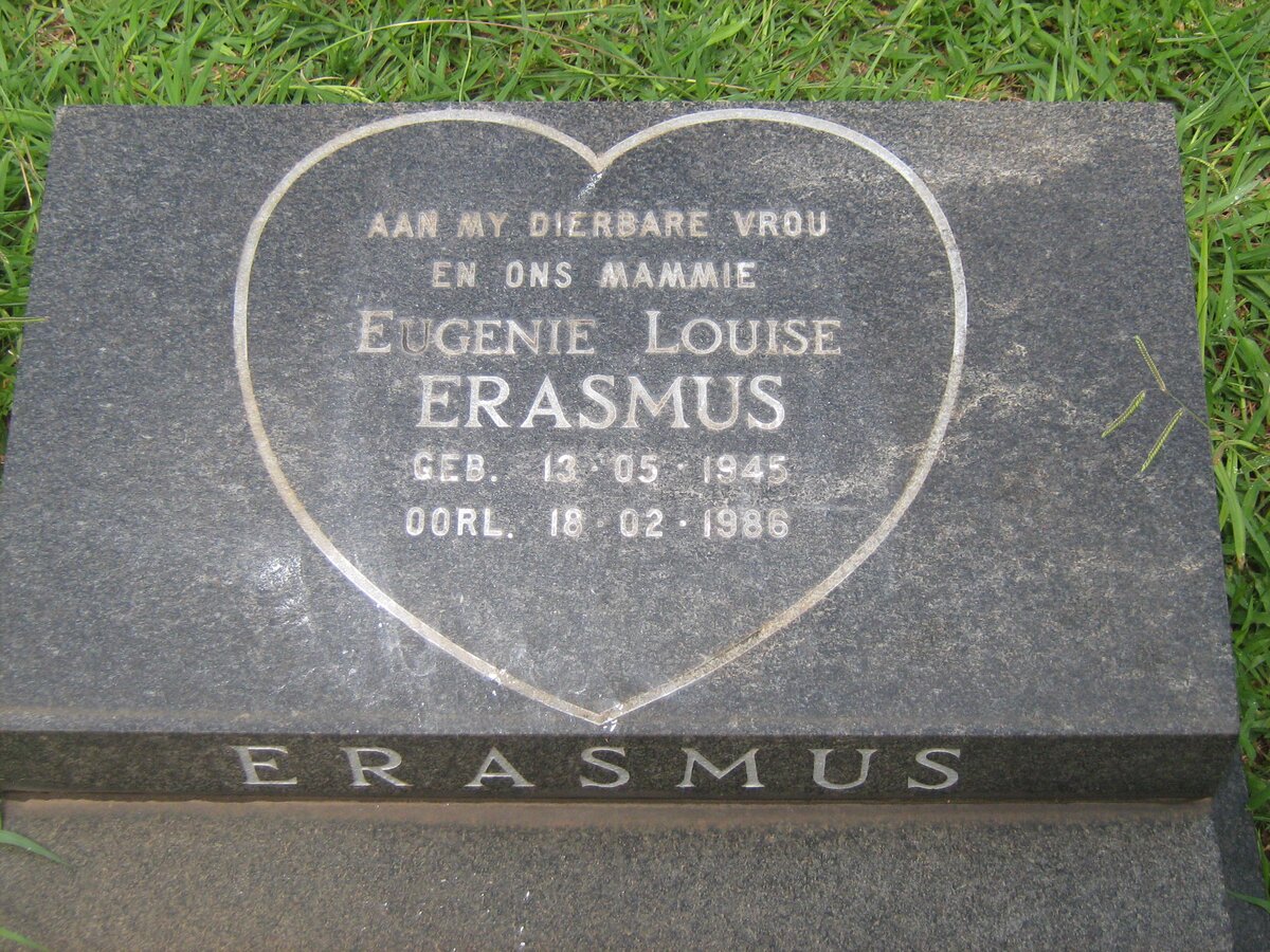 ERASMUS Eugenie Louise 1945-1986