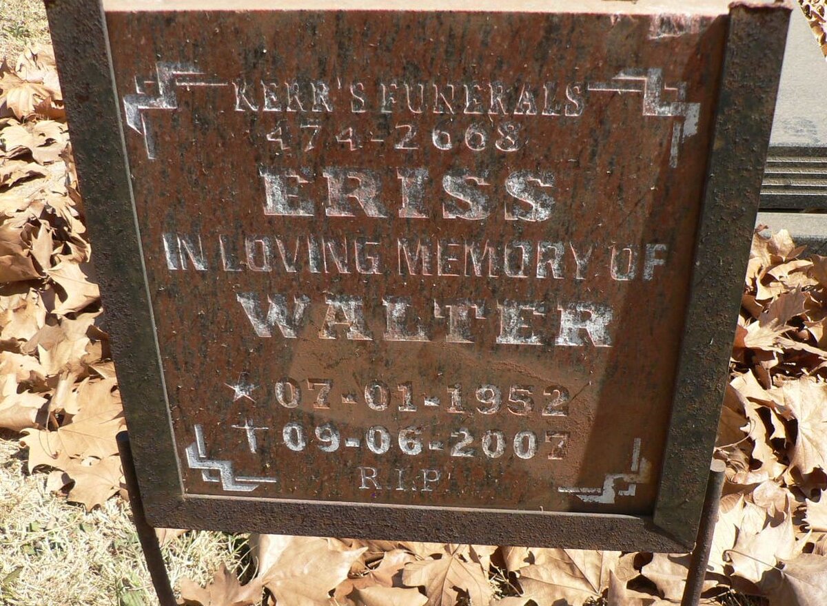 ERISS Walter 1952-2007