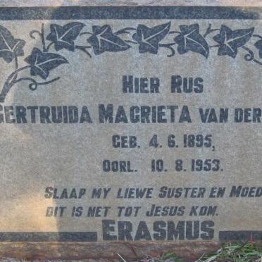 ERASMUS Gertruida Magrieta nee VAN DER SANDT 1895-1953