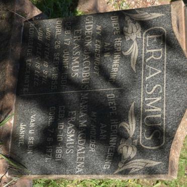 ERASMUS Gideon Jacobus 1901-1955 :: ERASMUS Maria Magdalena 1891-1971