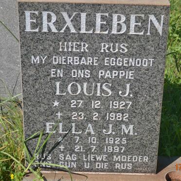 ERXLEBEN Louis J. 1927-1982 &amp; Ella J.M. 1925-1997
