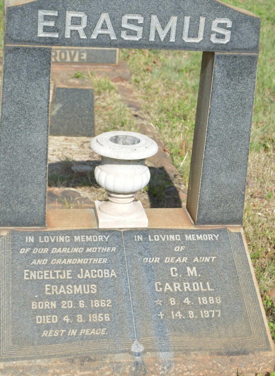 ERASMUS Engeltje Jacoba 1862-1956 :: ERASMUS C.M. Carroll 1888-1977