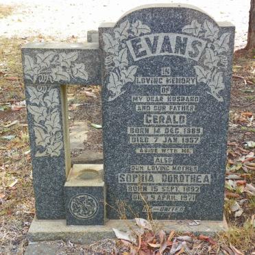 EVANS Gerald 1889-1957 &amp; Sophia Dorothea 1892-1971