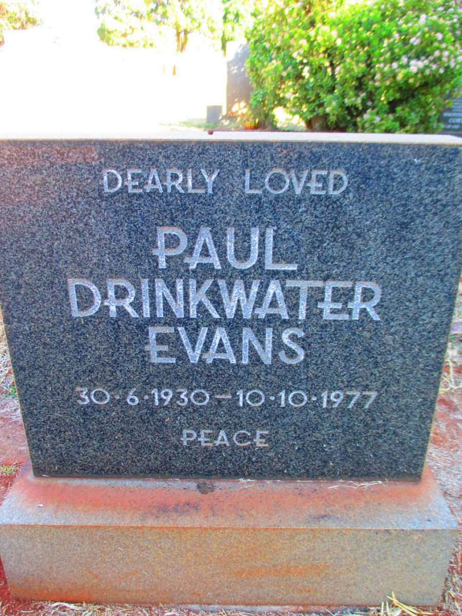 EVANS Paul Drinkwater 1930-1977