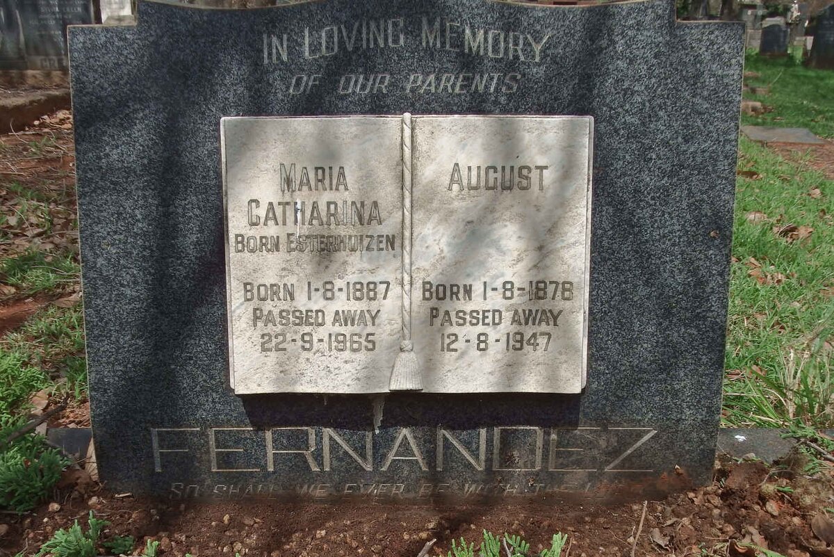 FERNANDEZ August 1878-1947 &amp; Maria Catharina ESTERHUIZEN 1887-1965