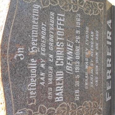 FERREIRA Barend Christoffel 1913-1963 :: HATTINGH Catherina nee FERREIRA 1919-1980