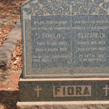 FIORA Poalo 1882-1958 &amp; Elizabeth 1872-1967